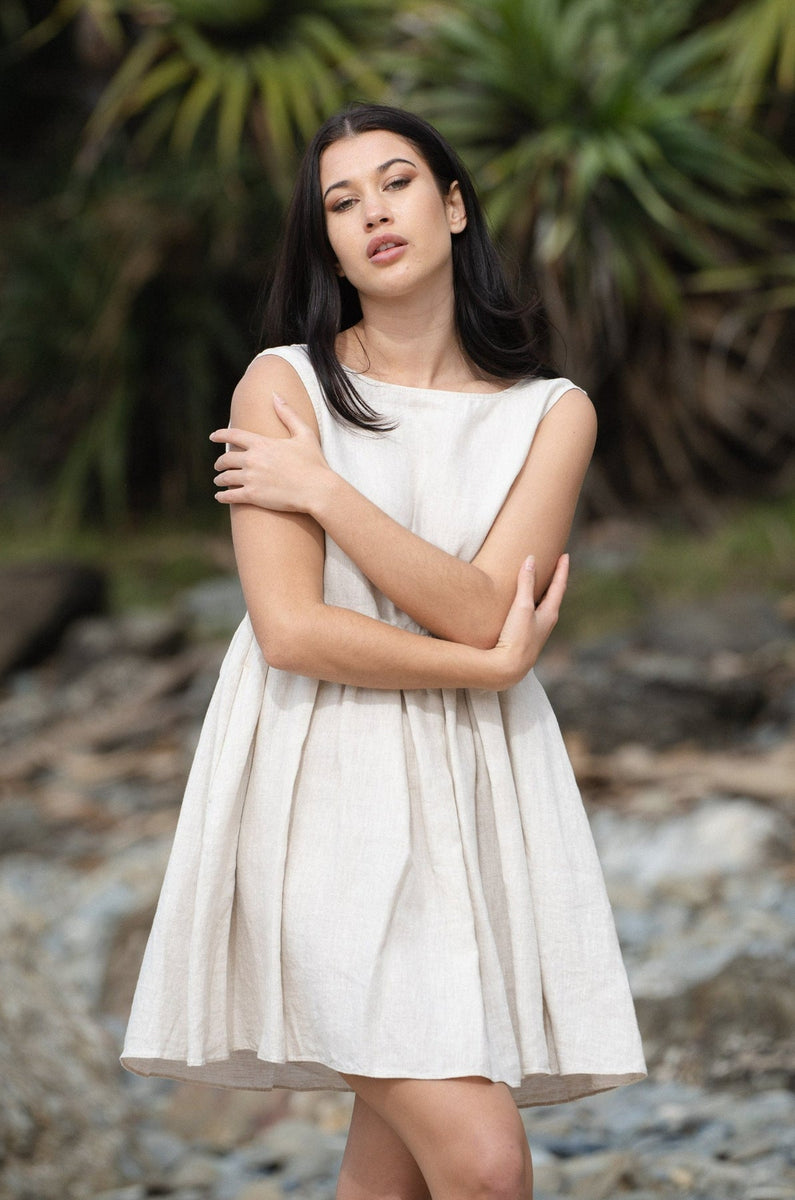 Harper Linen Dress Oatmeal – One Country Mouse