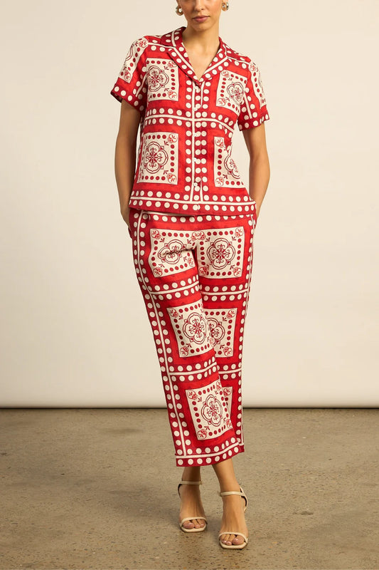 lumen top - poppy scarf