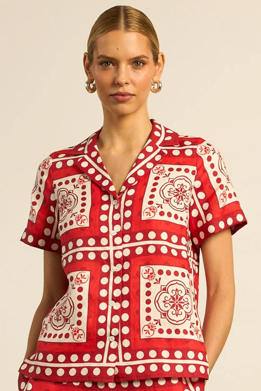 lumen top - poppy scarf