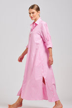 Load image into Gallery viewer, The Luna Oversized Long Shirtdress - Pink Stripe