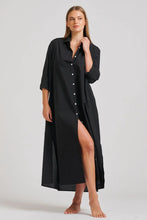 Load image into Gallery viewer, The Luna Oversized Long Shirtdress - Black