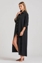 Load image into Gallery viewer, The Luna Oversized Long Shirtdress - Black