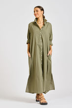 Load image into Gallery viewer, The Luna Long Shirt Dress - Khaki