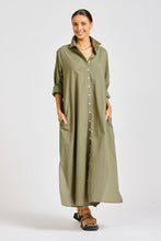 Load image into Gallery viewer, The Luna Long Shirt Dress - Khaki