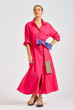 Load image into Gallery viewer, The Luna Long Shirt Dress - Raspberry