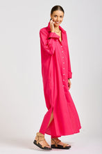 Load image into Gallery viewer, The Luna Long Shirt Dress - Raspberry