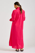 Load image into Gallery viewer, The Luna Long Shirt Dress - Raspberry