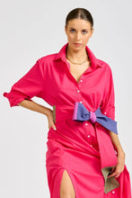 Load image into Gallery viewer, The Luna Long Shirt Dress - Raspberry