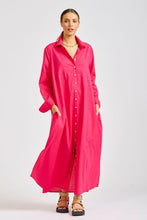 Load image into Gallery viewer, The Luna Long Shirt Dress - Raspberry