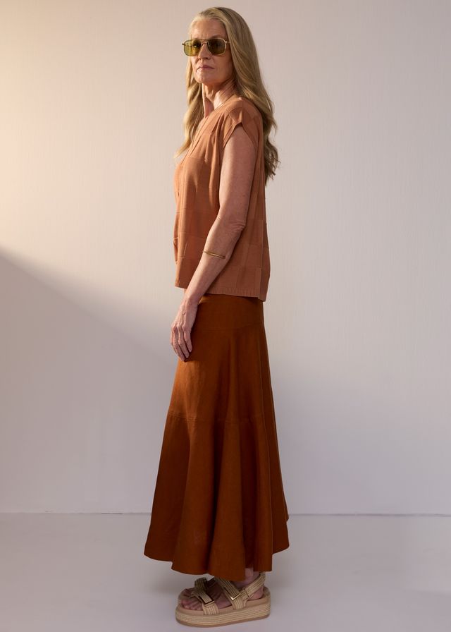 Naia Check Tee Butterscotch