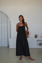 Load image into Gallery viewer, Nova Linen Silk Dress Black
