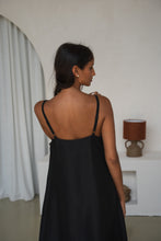 Load image into Gallery viewer, Nova Linen Silk Dress Black