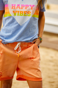 Vintage Orange Denim Short