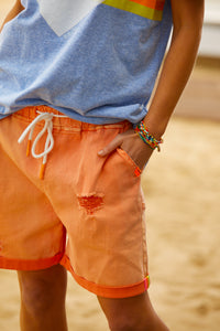 Vintage Orange Denim Short