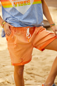 Vintage Orange Denim Short