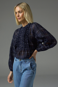 passage top - ink black check