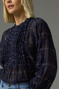 passage top - ink black check