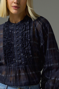 passage top - ink black check