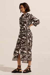 pinpoint dress frond choc