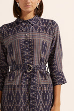 Load image into Gallery viewer, pinpoint dress - midnight aztec