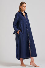 Load image into Gallery viewer, The Pippa Oversized Cotton Longline Dress - Navy