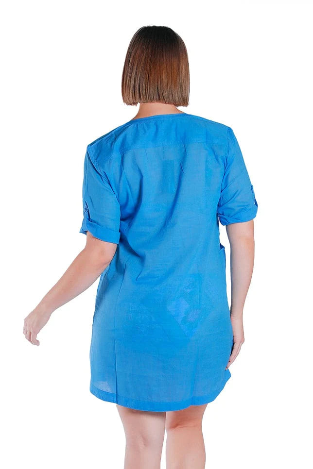 COTTON OVER SHIRT PROVENCE BLUE