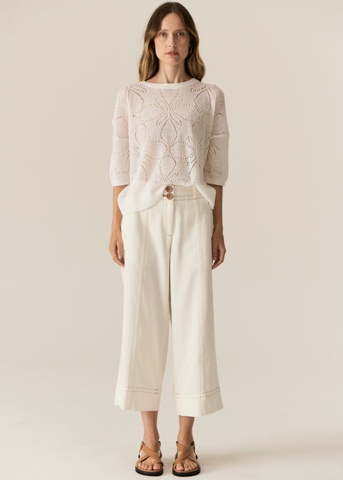 Carsen Crop Pant Ecru