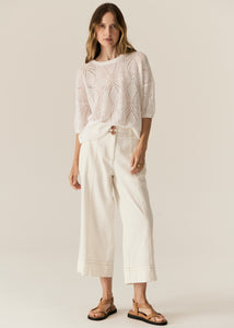 Milton Pointelle Tee White