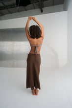 Load image into Gallery viewer, Riley Bias Linen Skirt Chocolate