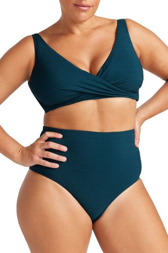 aria renoir high waist swim pant navy