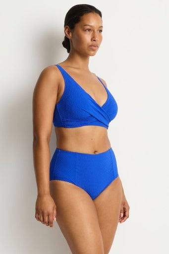 messina panelled high waist pant cobalt