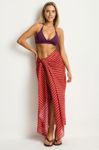 Vacay Long Sarong Spice Red