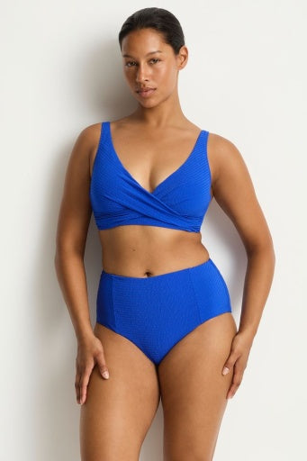 messina panelled high waist pant cobalt