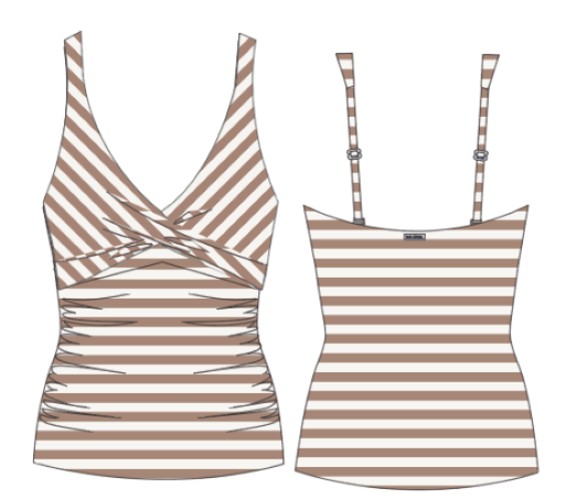 Amour Cross Front Multifit Singlet Top Tan