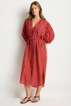 Load image into Gallery viewer, Vacay Boho Long Shirt Dress Spice Red