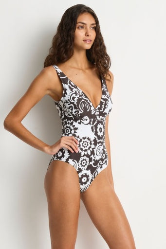Kastello Longline Scoop Back One Piece Espresso