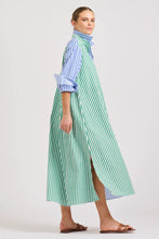 Load image into Gallery viewer, The Luna Oversized Long Shirtdress - Blue/Green Stripe