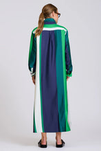 Load image into Gallery viewer, The Luxe Luna Longline Shirt Dress - Navy and Green Bold Stripes
