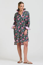 Load image into Gallery viewer, The Popover Shirtdress - Passion Flower French Navy