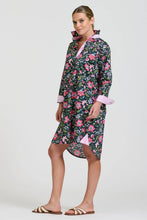 Load image into Gallery viewer, The Popover Shirtdress - Passion Flower French Navy