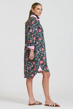 Load image into Gallery viewer, The Popover Shirtdress - Passion Flower French Navy