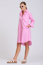 Load image into Gallery viewer, The Classic Shirtdress - Double Pink Stripe