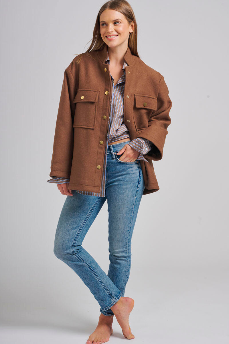 The Classic French Cuff Shirt - Porcini Stripe