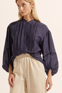 solace top - indigo