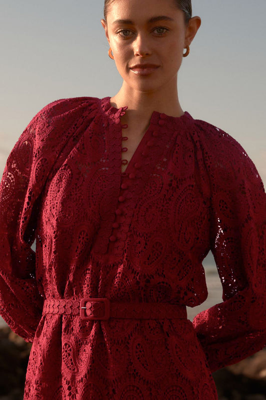 sonnet dress - raspberry