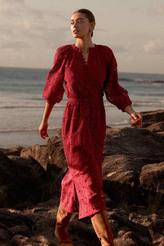 sonnet dress - raspberry