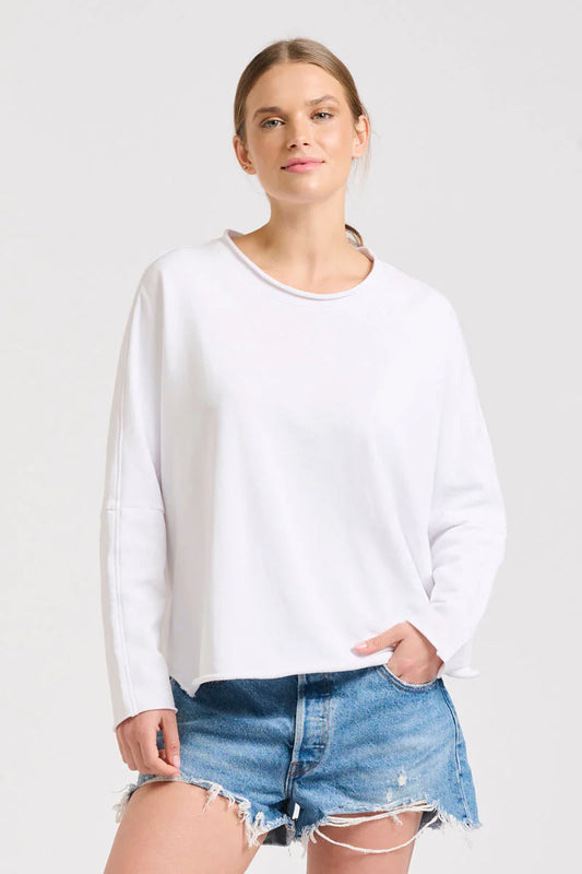 Raw Long Sleeve Sweatshirt - White