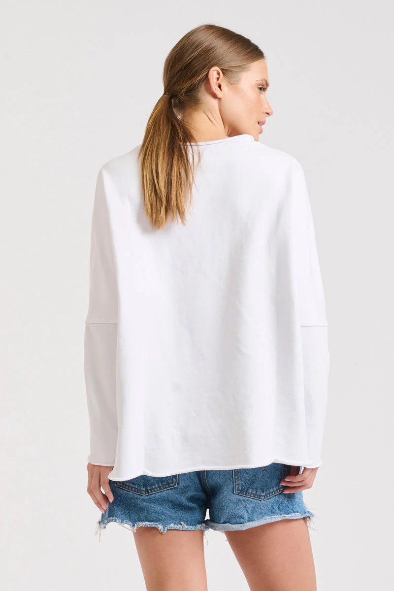 Raw Long Sleeve Sweatshirt - White