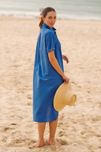 Load image into Gallery viewer, The Annie Short Sleeve Shirt Dress - Bright Blue