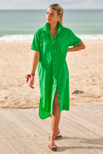 Load image into Gallery viewer, The Annie Short Sleeve Shirt Dress - Green